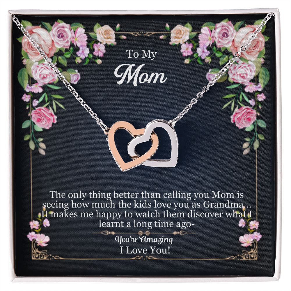 Mom You're Amazing - Interlocking Hearts Necklace