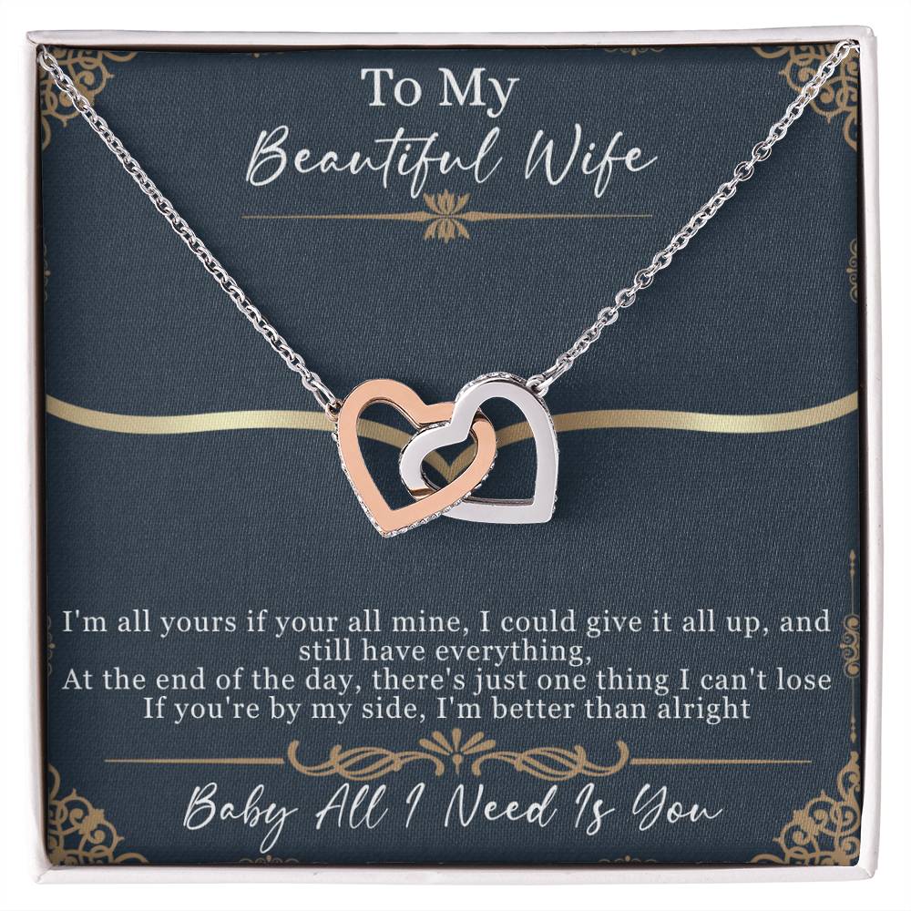 All I Need Is You - Interlocking Hearts Necklace