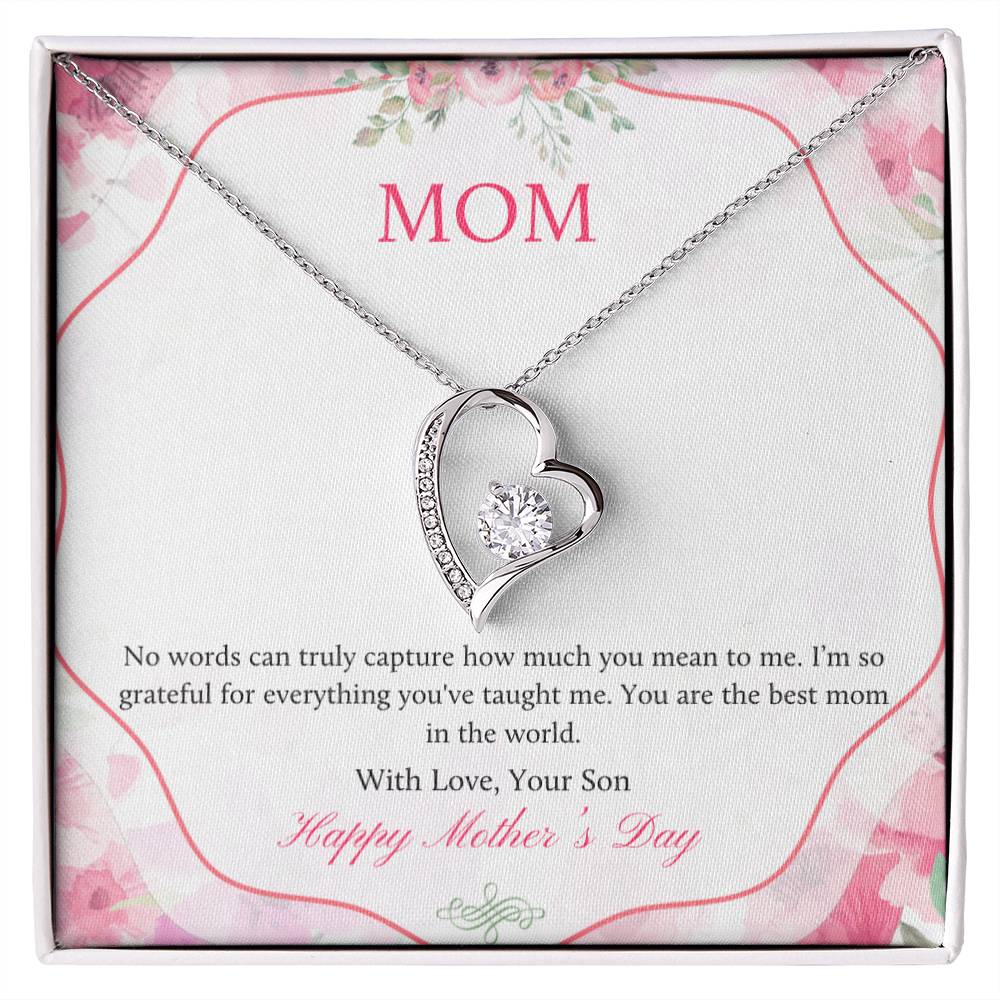 Happy Mother's Day Mom, With Love Your Son - Forever Love Necklace